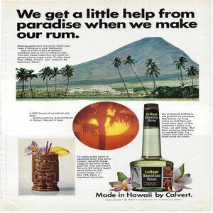 1967 Calvert Leilani Hawaiian Rum Help From Paradise Vintage Mag Print Ad/Poster